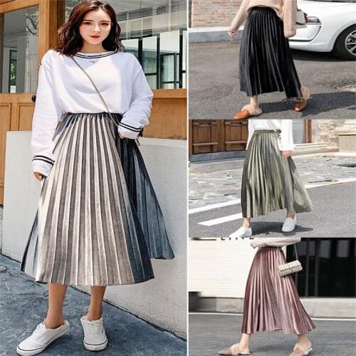 Ladies Retro Fall Winter Women 2019 New Fall Winter Womens Plus Size Womens Gold Velvet Skirts