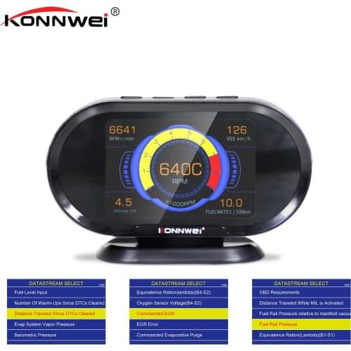 Automobile On-Board Computer Car HUD Digital Computer OBD2 Scanner Fuel Consumption Coolant Temperature RPM Gauge Speedometer