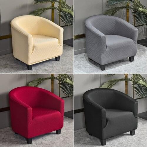Stretch Single Seat Sofa Cover Relax Club Couch Slipcover for Living Room Elastic Solid Color GeometricArmchair Protector Cover