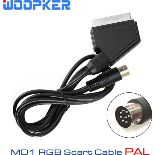 6FT RGB Scart Cable PAL TV Lead for Sega Genesis 1 Mega Drive MD1 Console Game Replacement 1.8M AV Video Wire