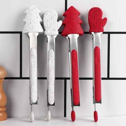 Kitchen Tongs Heat Resistant Silicone Sturdy Non-slip Cooking Food Serving Tongs Restaurant Food Folder Kitchen Accessories