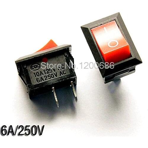 Rocker switch Rocker power switch KCD1 101 red 2 feet 2 files 6A / 250V