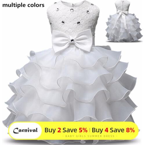 Summer Flower Girl Dress Kids Floral Cake Dresses Wedding Evening Party Dress For Girls Children Princess Clothes Girls Vestidos
