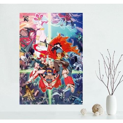 New arrival Custom Gurren Lagann canvas poster Home Decoration Wall Art cloth Silk Fabric wall poster print