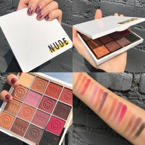 NUDE 16 colour Palette Holographic Shiny Matte Glitter Pigment Eye Shadow Pallete Metallic Diamond Makeup Palette
