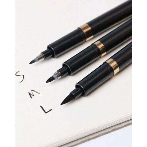 3PCS Different Shape plastic Calligraphy Pen Soft Brush Pen Multi Function Pen Office School Writing Tools signature pen