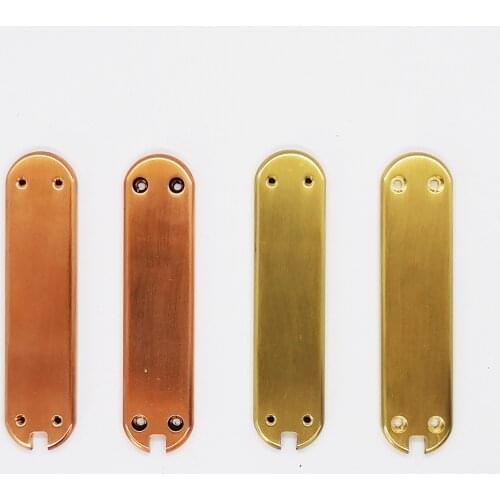 Custom Made Brass/Red Copper Scales with Toothpick and Tweezer Cut-Out for 58mm Victorinox Swiss Army Knife 2 Layer