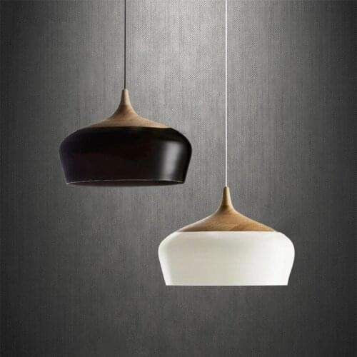 Modern Wood and Aluminum Pendant Lamp Living Room Dining Room Ceiling Chandelier LED Suspension Lamps PA0037