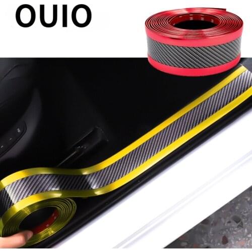 Car Styling Bumper Carbon Fiber High Glossy Film Door Sill Protection Stickers for Ford Focus 2 3 1 Fiesta Mk7 Mondeo mk4 Kuga