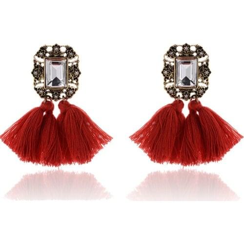TODOX New Earrings Personality Fashion Jewelry For Women Retro Geometric colorful tassel bohemia Female Elegant hot sale