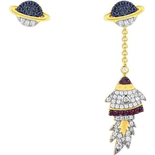 Womens high quality personality rocket Star Earrings Fashion Trend