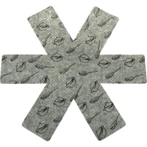 1set Gray Print Premium Divider Pads to Prevent Scratching Separate and Protect Surfaces for Cookware Pot & Pan Protectors
