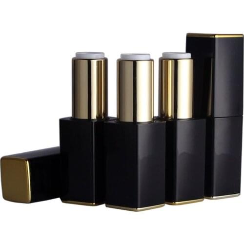 10/20/50pcs Empty Lipstick Tube with Magnetic Cap Bright Black Lip Rough Container Elegant Chapstick Lip Balm Gloss Pipe Shell