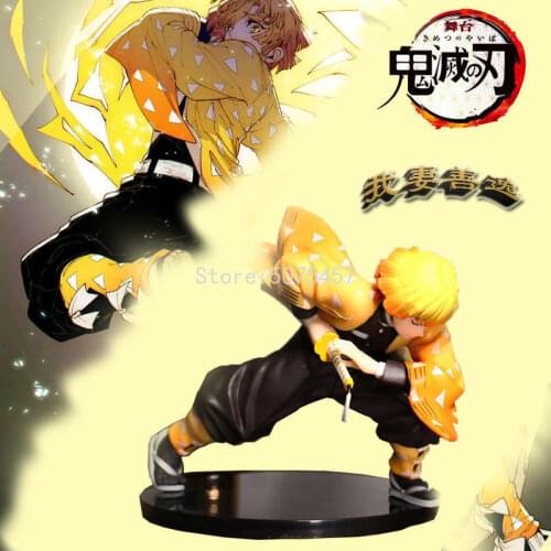 15cm Demon Slayer Anime Figure Agatsuma Zenitsu Action Figure Kimetsu no Yaiba Figure Kamado Tanjirou Kamado Nezuko Figurine Toy