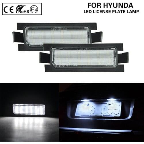 2Pcs Car LED License Plate Light Number Plate Lamp For Hyundai I30 (GD) Accent Elantra GT Hatchback 2013 2014 2015 2016 2017