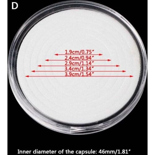 20Pcs Clear Round 46mm Direct Fit Airtight Coin Capsules Holder Display Storage Case With Adjustable EVA Gasket Pad Ring 16-40mm