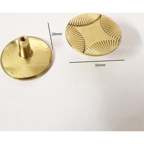 35mm Round Brass Knobs Cupboard Pulls Single Hole Gold Drawer Knob Kitchen Cabinet Handles Furniture Handle Hardware