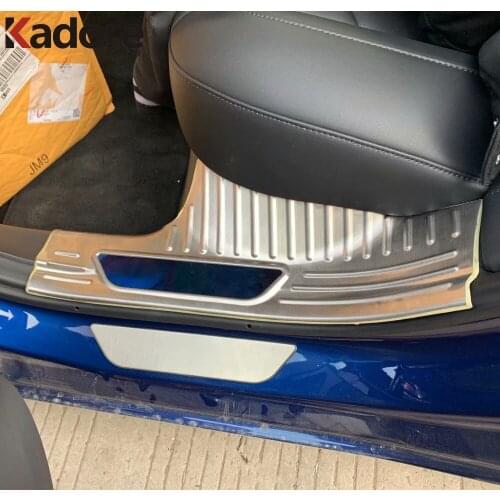 For Tesla Model 3 2018 2019 2020 2021 Stainless Steel Inner Door Sill Scuff Plate Trim Welcome Sills Pedal Car Accessories 4pcs
