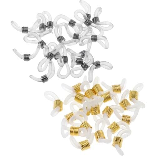 40pcs New Wholesale Handmade Eyeglasses Holder Both Looped Rubber Ends Cord Connector with Adjustable Silver Gold Copper Cord