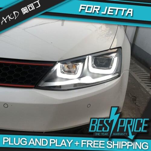 AKD Cars Styling Headlight For VW Jetta 2012-2017 MK6 Headlights LED Running lights Bi-Xenon Beam Fog lights angel eyes Auto