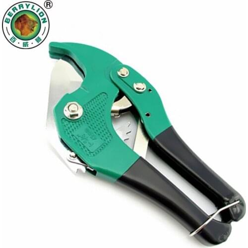 BERRYLION PVC Pipe Cutter 42mm Aluminum Alloy Body Ratchet Scissors Tube Cutter PVC/PU/PP/PE Hose Cutting Hand Tools