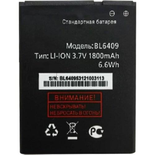 BL6409 BL 6409 3.7V 1800mAh Li-ion Cell Phone Batteries Battery For Fly IQ4406 IQ 4406 Mobile Phone Rechargeable Bateria
