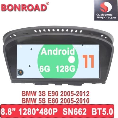 Bonroad Android 11 8.8 '' Car Multimedia Player 6G+128G SN662 for BMW 5 Series E60 E61 E63 E64 E90 E91 E92 CCC CIC Radio GPS
