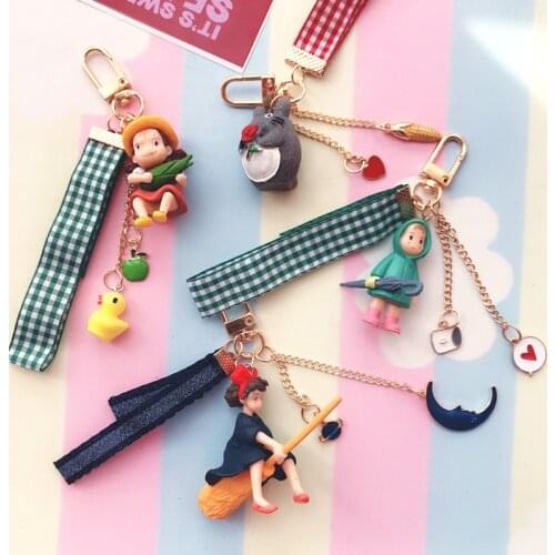 1 Pc new Kawaii Studio Ghibli Hayao Miyazaki Kiki Keychain bag Pendant figure Toys kids