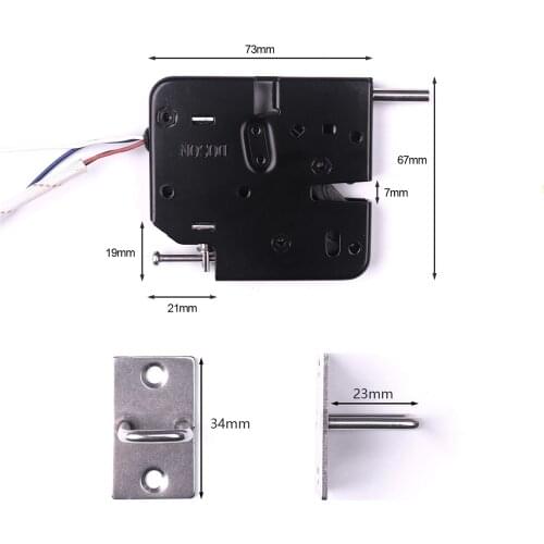 CHEERBRIGHT DSCK7267 DC12V 2A Holding Force Electromagnetic Lock for Door Access Control System Black Electronic Lock 74x68x14mm
