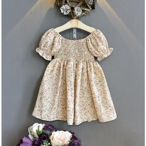 Childrens floral dress 2021 new summer baby puff sleeve skirt little girl princess dress girls baby girl dress