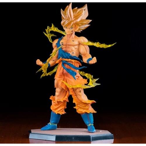 16cm Dragon Ball Z Action Figure Toys For Children Battle Damage Son Goku Super Saiyan Combat Version Model Car Decoration Gifts