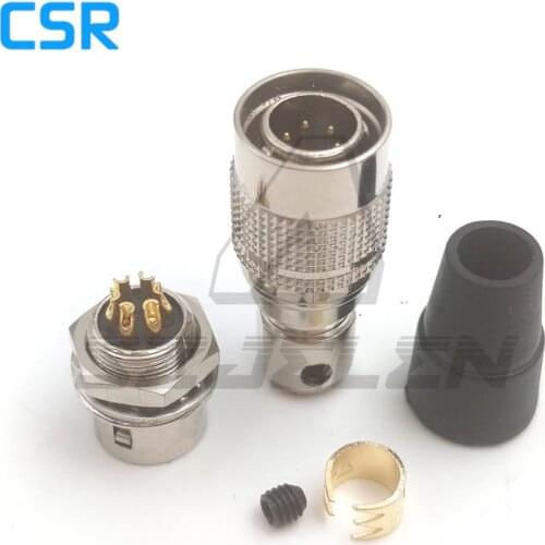 Hirose Connector 6pin plug Male and sock female couple , HR10A-7P-6P/HR10A-7R-6S , Industrial camera power plug socket