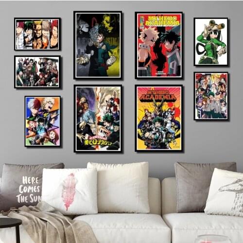 Perfect JL All Characters Boku No Hero Academia Japan Anime Poster Wall Pictures Home Decor wall stickers
