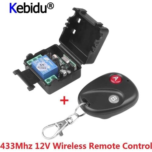 Kebidu Universal Remote Control Switch DC12V 10A 433MHz Telecomando Transmitter Wireless with Receiver for universal