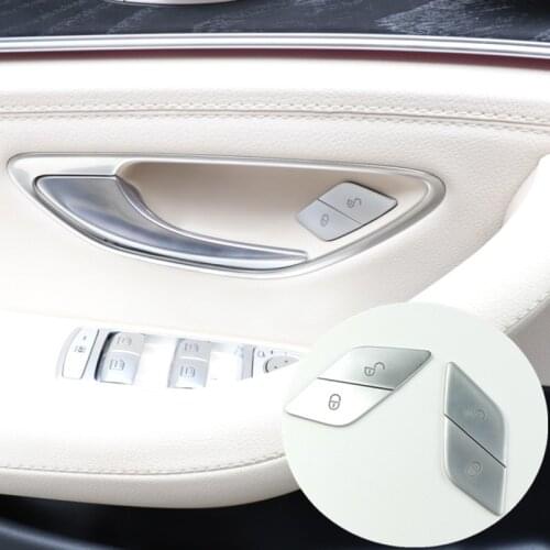 Car Door Switch Unlock Buttons Sequins Decoration Cover Trim For Mercedes Benz W205 W213 X253 C E Class GLC Interior Stickers