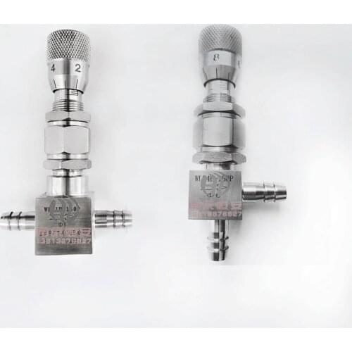 4 6 8 10mm Hosetail Barb Bulkhead 304 Stainless Steel Shut Off Metering Mirco Needle Valve Flow Regulating