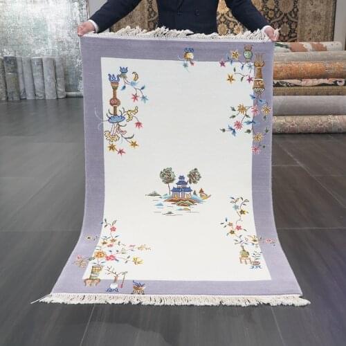 YILONG 3'x4.7' Small Hand Woven Wool Carpet Chinese Art Deco Decoration Area Rug (TJ2018037S)