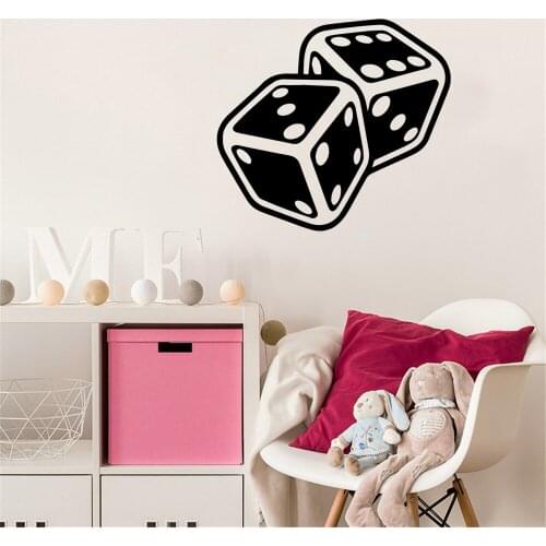 Fashion The Dice Wall Sticker Decor For Bar Living Room Bedroom Removable Wall Decal House Decoration Accessories Vinyl ph490