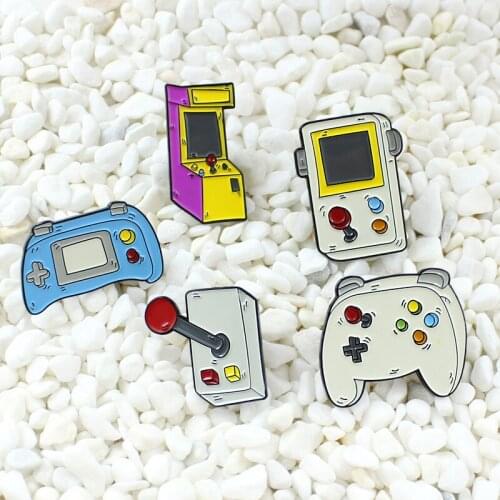 Cartoon game controller retro arcade game controller rocker series Enamel brooch Vintage fashion 90s badge Recall the best gift