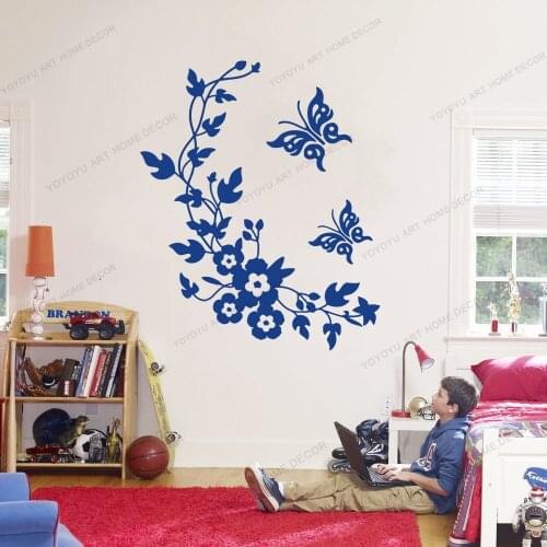 Insect Butterfly Flowers Wall Sticker Kids Room Bedroom Living Room Fridge Stickers Home Decor Removable Wallpoof CX1089