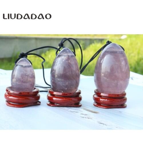 Natural Amethyst Fluorite Yoni Eggs Stone Ben Wa Ball Kegel Exeriser Massager Tools Women Body Care Health Yoni Eggs