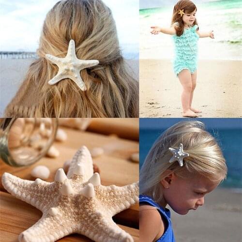 2017 New Hair Accessories Jewelry,2pcs/lot Women Girls New Nice Beach Hair Accessory Starfish Sea Star Hair Clip Hairpin Jewelry