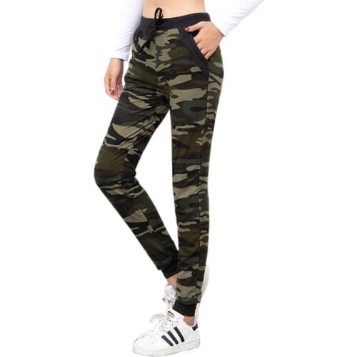 2020 Spring New Boutique Womens European and American Fashion Casual Self-cultivation Wild Stretch Pencil Camouflage Pants