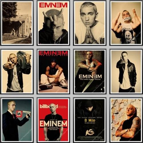 Eminem posters,8 mile poster,Hip Hop rapper Singer Eminem poster kraft paper decorative wall sticker