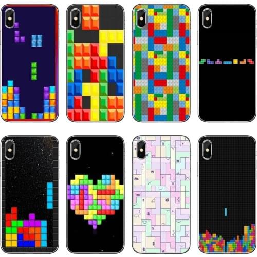 Fun tetris love pattern Transparent Phone Case For iPhone 12 11 Pro Max Mini XS Max XR X 8 7 Plus 6 6S Plus 5 5S SE 2020