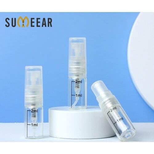 100 Pieces/Lot 2ml Empty Perfume Bottle Plastic Spray Atomizer Portable Travel Cosmetic Container Scale Bottles