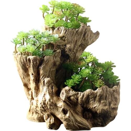 Retro Tree Root Shape Planter Set Large Size Succulent Flower Pot 3pcs/set Vase Garden Arts Craft Ornaments PotVintage Basin