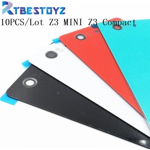 RTBESTOYZ 10pcs Original Battery Cover Door For Sony Xperia Z3 Compact Z3 mini D5803 D5833 Housing Rear Glass Case With Sticker