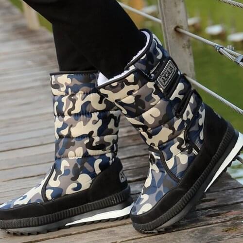 Long Tube Men Boots Plus Size 36-47 Men Winter Snow Boots Homme Hiver Non-slip Winterboots Men Warm Shoes Winterschuhe Herren