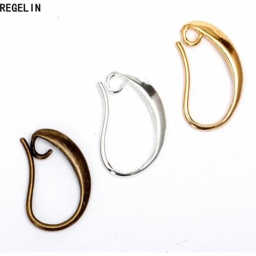 REGELIN Vintage Silver/Gold Plated Earrings Wires Hook For Women 10pcs/lot earring for DIY Jewelry Accessories 13*19mm Wholesale